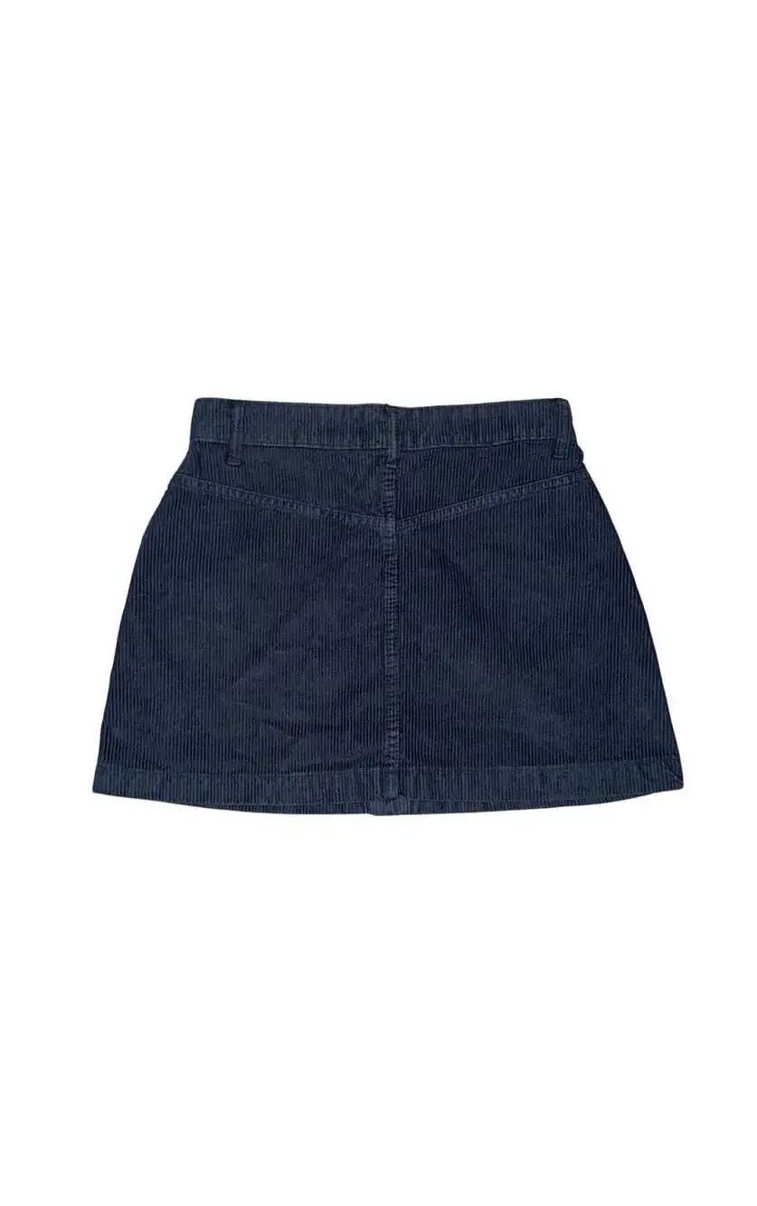 Free People Corduroy Skirt Size 0 Blue Button Front Mini